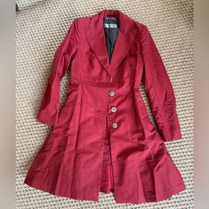 Sportmax Women's Red Tailored Trench Coat, Size US2